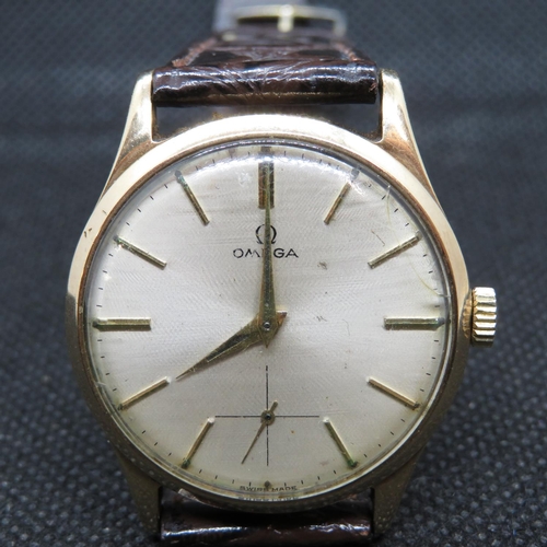 182 - Omega 1952 9ct gold .266 calibre manual winding mens watch