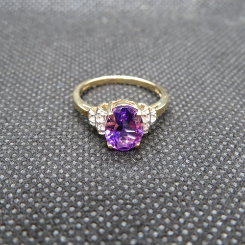 184 - 9ct gold Siberian amethyst ring 1.527ct approx 2g  with full paperwork