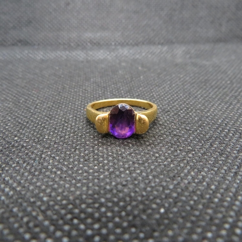 199 - 22ct amethyst ring size P