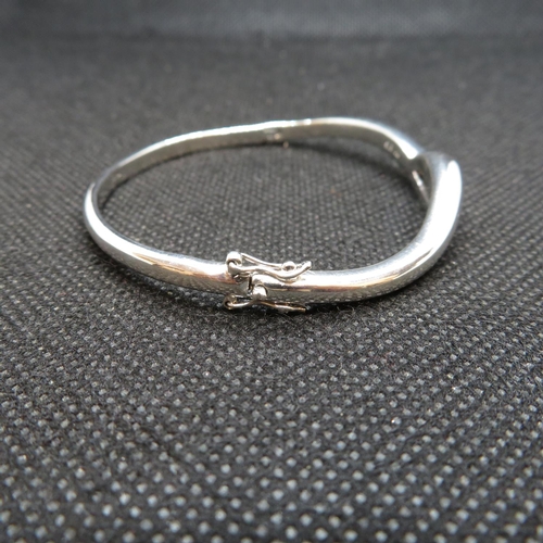 20 - HM silver bangle set with small natural diamond stamped dia 1925  20.5g