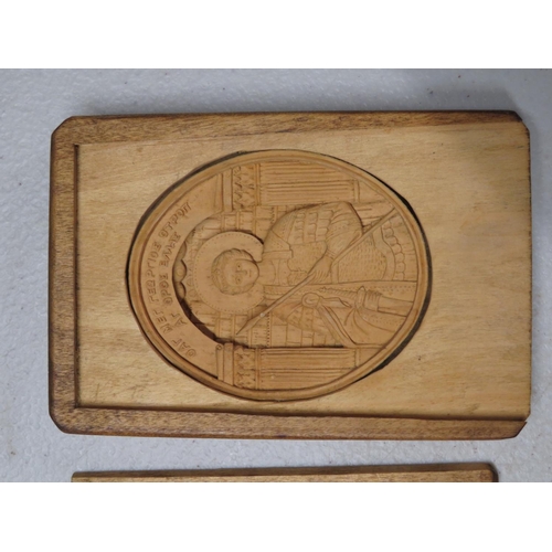 389 - Carved Greek icon in wooden case