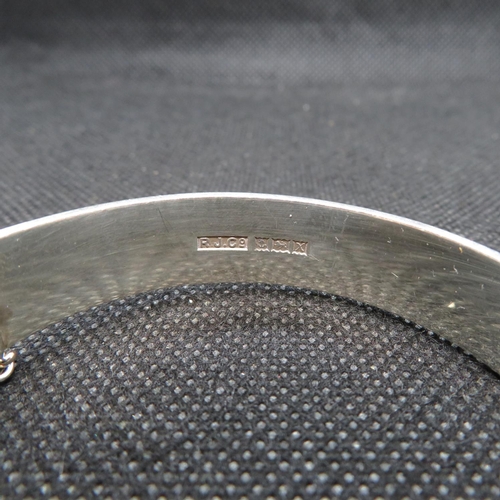 55 - Solid silver engraved bangle Makers Mark for Redfern Jewellery Co Birmingham 1972 36g