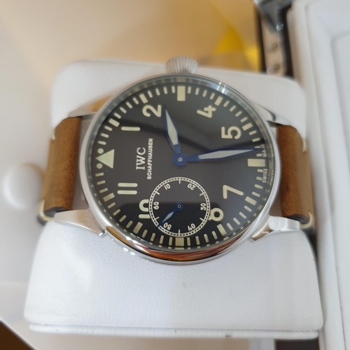 197 - IWC Big Pilot designer watch serial number 792795 1922 original pocket watch movement housed in new ... 