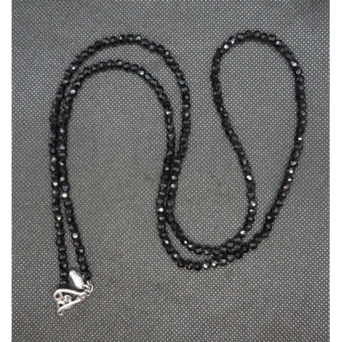 23 - Faceted French jet necklace with silver toggle 31