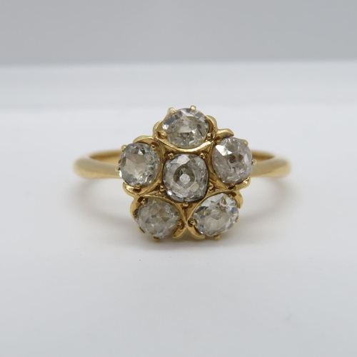 123 - 1ct 18ct gold and diamond ring - 3g total weight - size M