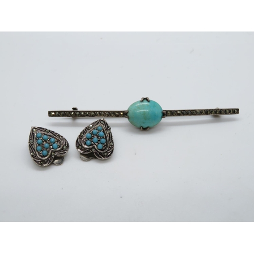 151 - Bag of silver and turquoise jewellery