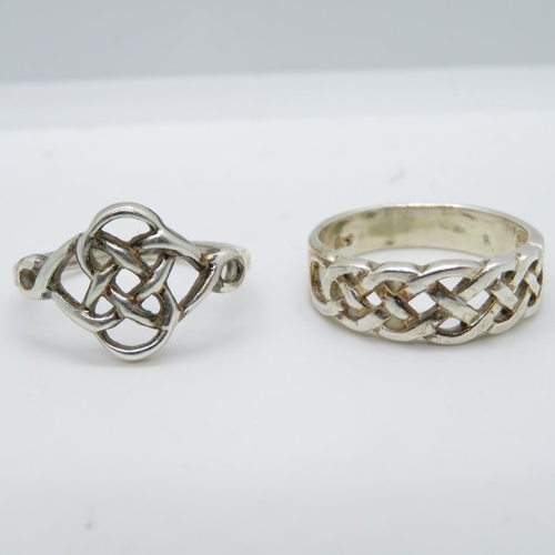155 - 2 Celtic design silver rings