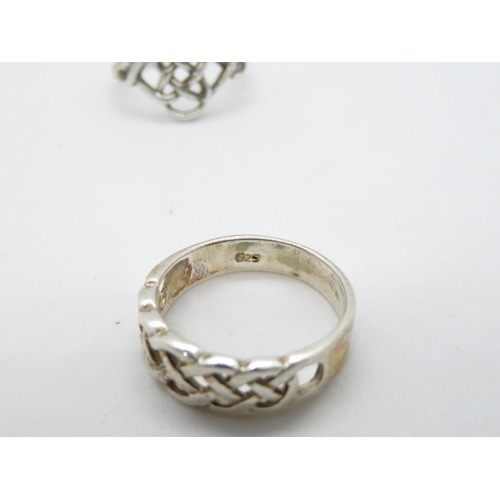 155 - 2 Celtic design silver rings