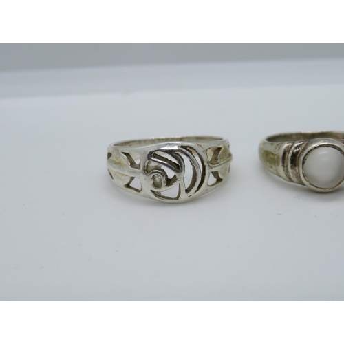 160 - 2x silver rings - 1 is Charles Rennie style