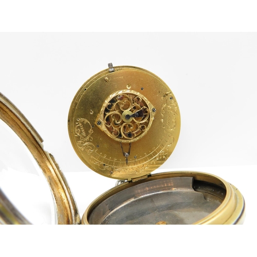 165 - Goliath silver alarm watch with double link watch chain and interesting fob - working but needs atte... 