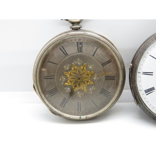 169 - 3x silver pocket watches