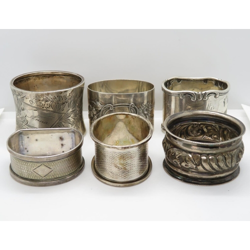 171 - Collection of serviette rings 122g