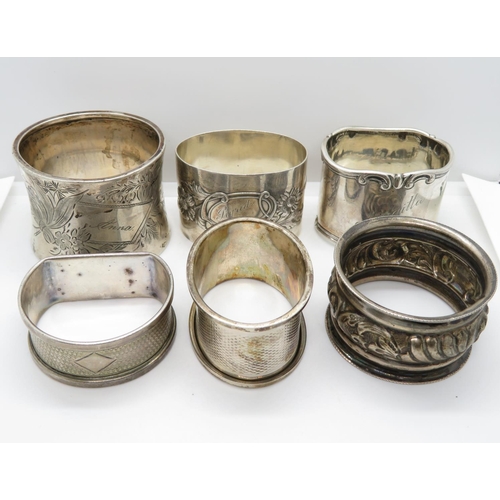 171 - Collection of serviette rings 122g