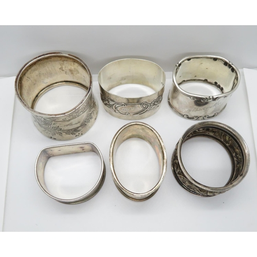 171 - Collection of serviette rings 122g