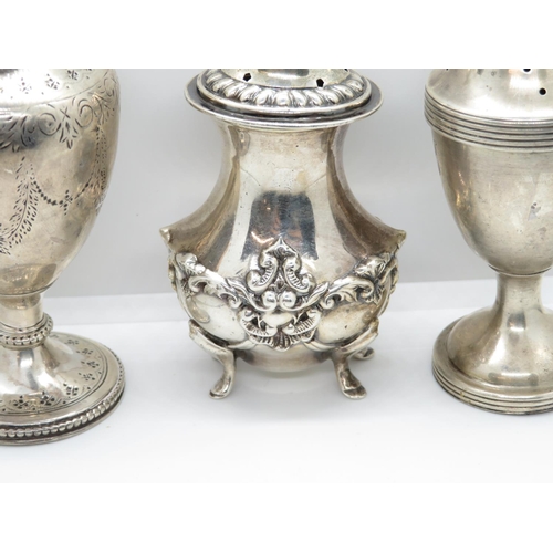 173 - Collection of pepperettes HM silver 154g