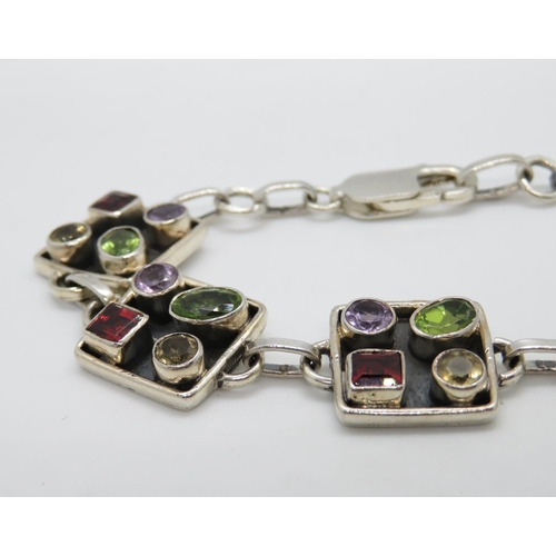 18 - Silver  modernist bracelet 7.5