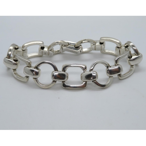 21 - Modernist silver bracelet stamped Old Florence 925 Italy 7.25