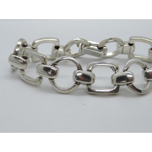 21 - Modernist silver bracelet stamped Old Florence 925 Italy 7.25