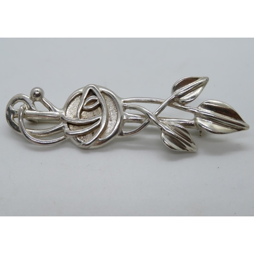 27 - Charles Rennie Mackintosh design silver brooch by Carrick Edinburgh 1991