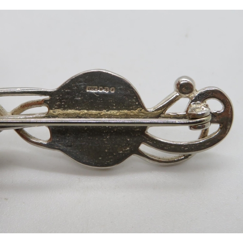 27 - Charles Rennie Mackintosh design silver brooch by Carrick Edinburgh 1991