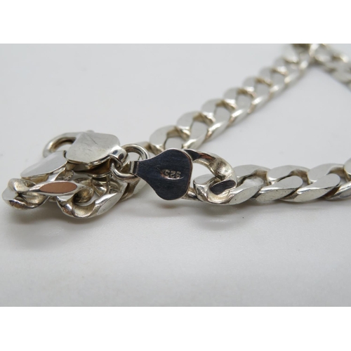 28 - Solid Silver curb bracelet 8.5