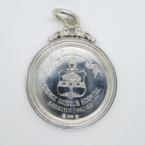 41 - Scottish silver presentation medal from John Dudgeon of Spylaw to Arthur Birrell for a descriptive e... 