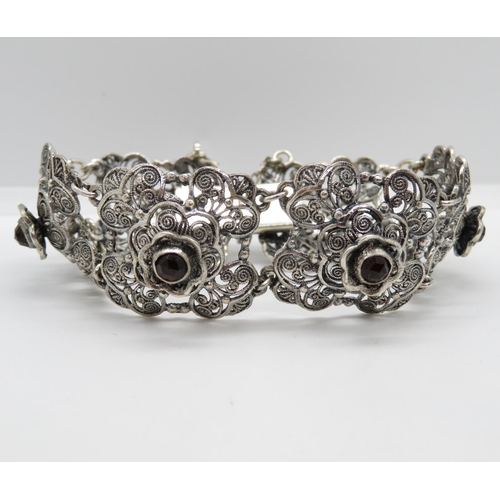 9 - Vintage silver filigree bracelet 7