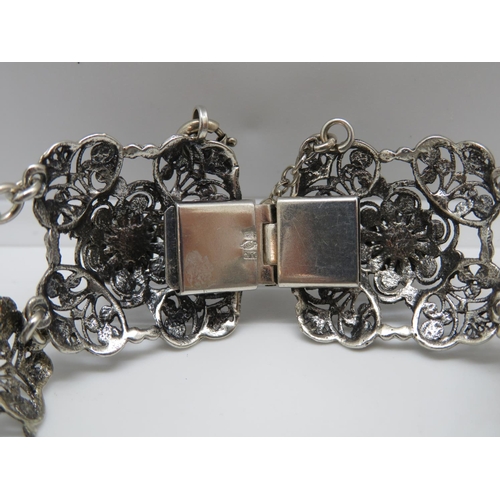 9 - Vintage silver filigree bracelet 7