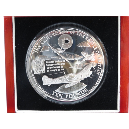 113 - 2010 Battle of Britain £10.00 silver coin 5oz boxed