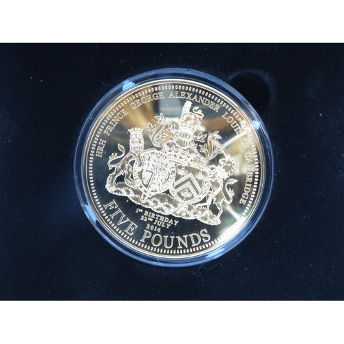 121 - Duke and Duchess of Cambridge gold silver plated proof 5oz coin