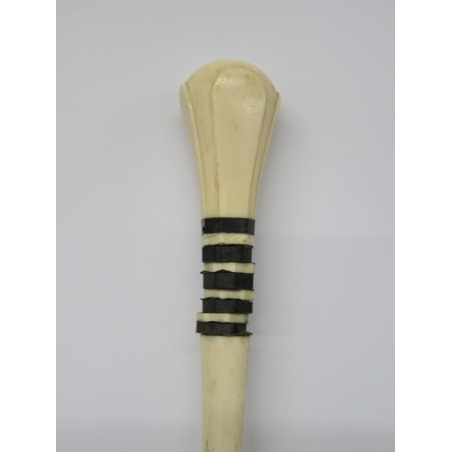 385 - Ivory and horn walking stick - very early