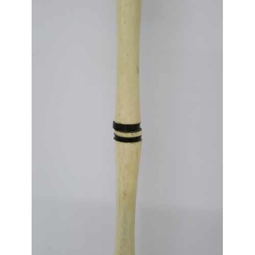 385 - Ivory and horn walking stick - very early