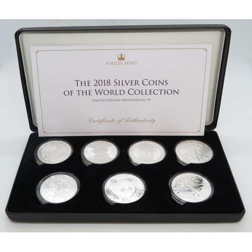 390 - Jubilee Mint 2018 silver coins of the World collection 999 fine silver coins