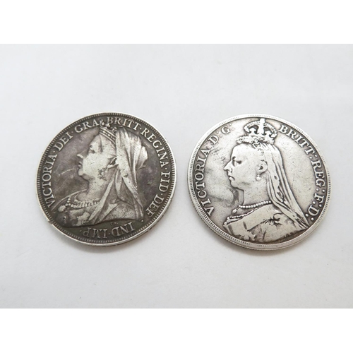 51 - 2x Victorian silver Crowns 1892 and 1894