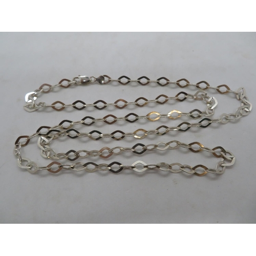 55 - Diamond trace link silver chain Birmingham 2005 could be worn as belt 33g