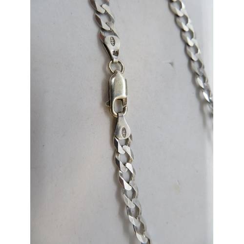 59 - HM silver diamond cut curb link chain 22