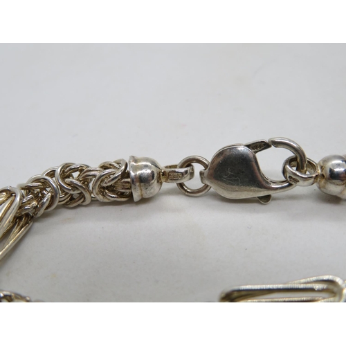 60 - Silver Byzantine link bracelet 7.5