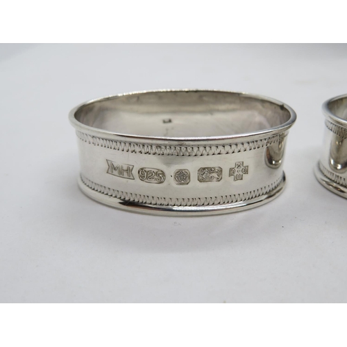 63 - Matching pair silver napkin rings Millennium HM 25g