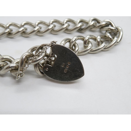 77 - Heavy vintage curb link bracelet London 1968  8.5