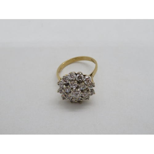 82 - 9ct gold CZ ring size M 4.3g