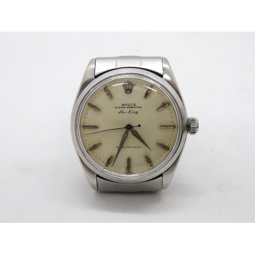 9 - Gent's boxed Rolex Air King with steel strap and spare links