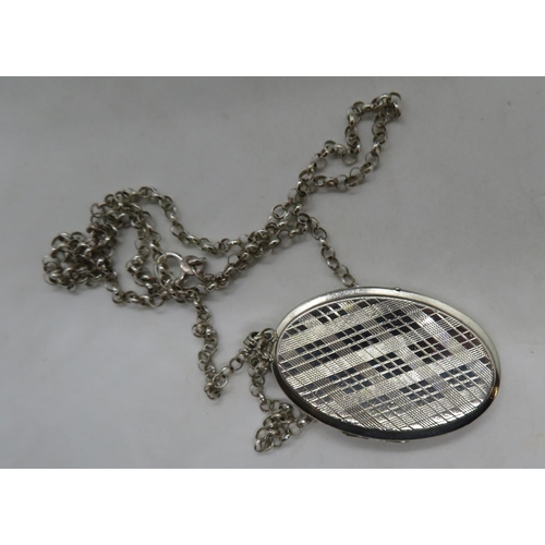 94 - Vintage silver locket with tartan engraving to front on 24