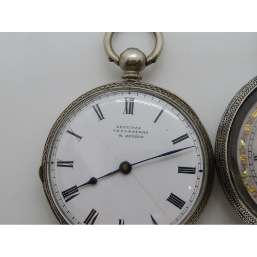 10 - 2x silver ladies pocket watches