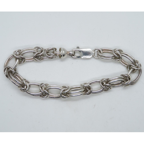 100 - Silver byzantine link bracelet 7.5