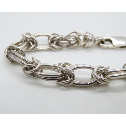 100 - Silver byzantine link bracelet 7.5