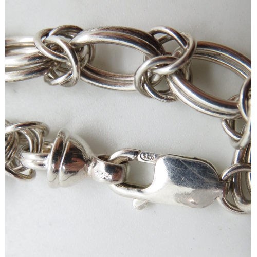 100 - Silver byzantine link bracelet 7.5