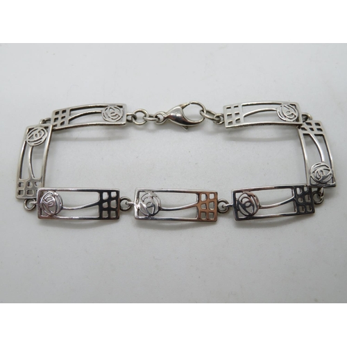 115 - C R Mackintosh design silver bracelet 7.25