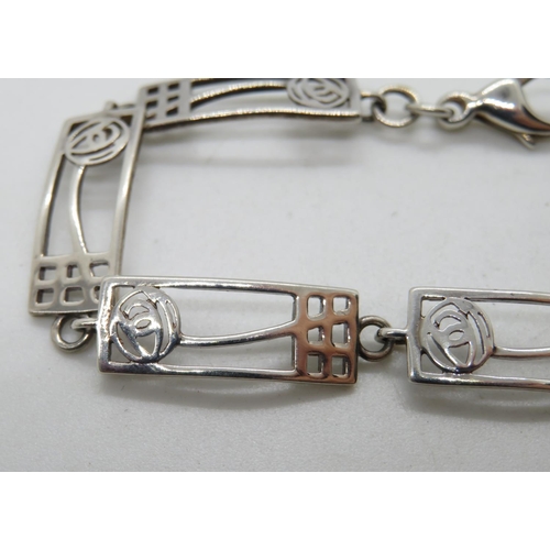 115 - C R Mackintosh design silver bracelet 7.25