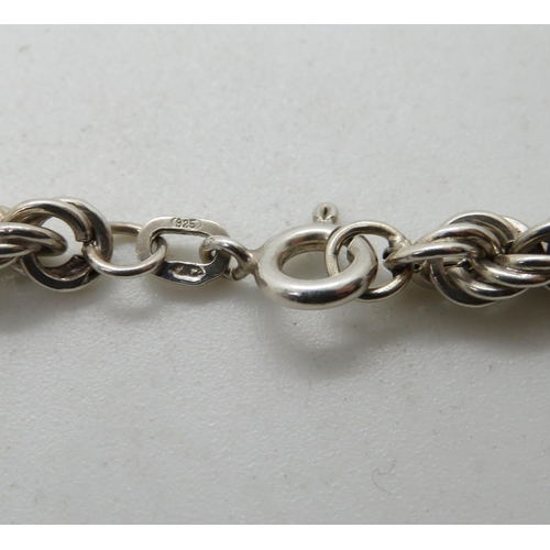 116 - Vintage silver rope necklace Birmingham 1988 HM 17.5