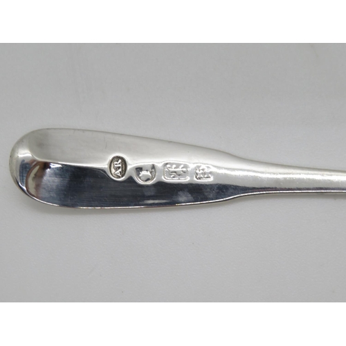 124 - Pair Newcastle silver Oar pattern salt spoon Anne Robertson 1805 original gilding to bowl 24g